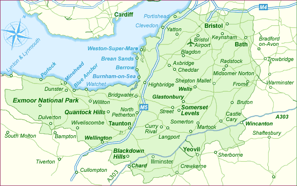 Bath Somerset Bristol Map